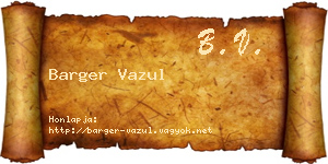 Barger Vazul névjegykártya